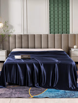 [Dunkelblau] SilkSilky-DE 25Momme Spannbettlaken 002