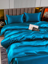 [König Blau] SilkSilky-DE 22Momme Bettwäsche Sets 003