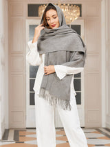 [Grau] SilkSilky-DE Wolle Schals 001