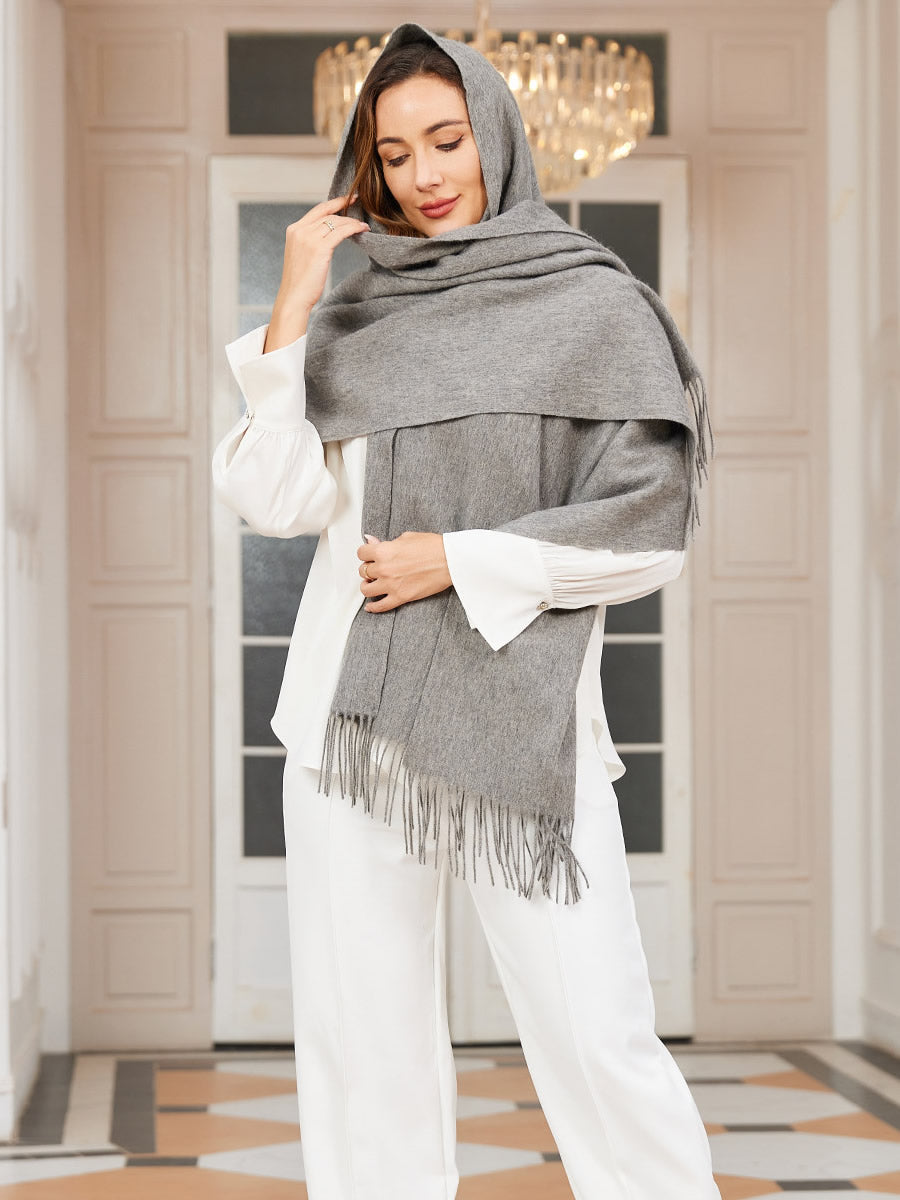 [Grau] SilkSilky-DE Wolle Scarf 001
