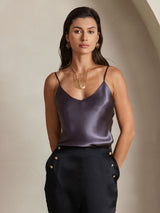 [Lilagrau] SilkSilky-DE Spaghetti Strap V Neck Cami Top 006