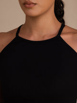 [Schwarz] SilkSilky-DE Sleeveless Crew Neck Cami Top 006