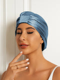 SilkSilky-DE Reine Seide Sleep Cap Stahlblau 003