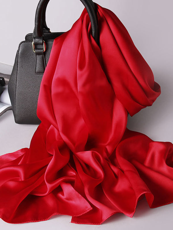 SilkSilky-DE Reine Seide Scarf Rot 005