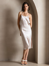 [Beige] SilkSilky-DE Sleeveless Kleider 003
