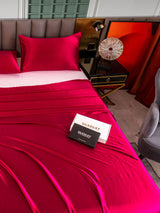[Rotwein] SilkSilky-DE 25Momme Reine Seide Bedding Set 004