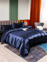 [Dunkelblau] SilkSilky-DE 25Momme Bettwäsche Sets 003