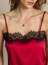 [Rotwein] SilkSilky-DE Spaghetti Strap Cami Top 003