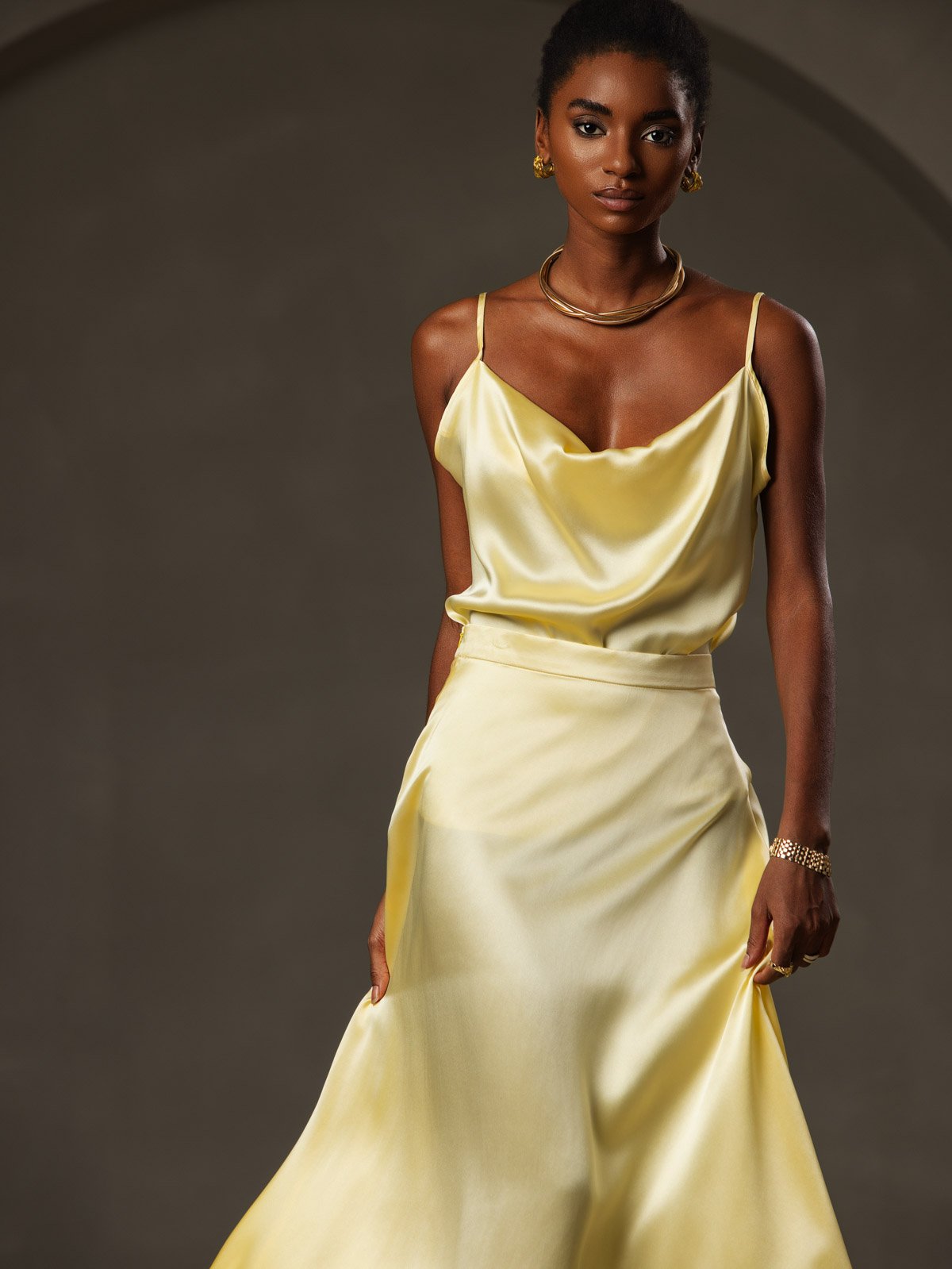 [Gelb] SilkSilky-DE 19Momme Seide Camisoles 003