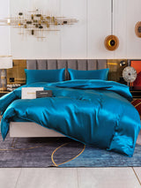 [König Blau] SilkSilky-DE 19Momme Reine Seide Bedding Set 002