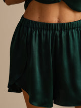 [Dunkelgrün] SilkSilky-DE Damen Shorts 007