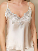 [Beige] SilkSilky-DE Sleeveless V Neck Camisole-Set 004
