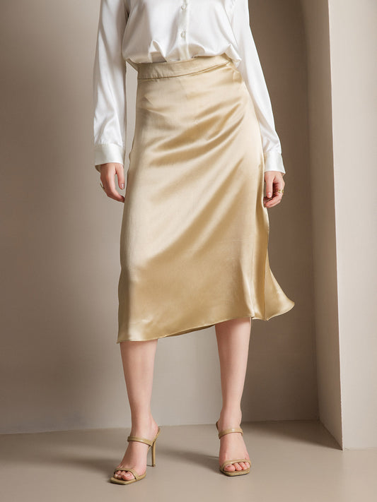 SilkSilky-DE-19Momme-Seide-Skirt-Champagner-001