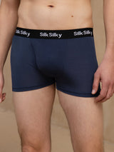 [Dunkelblau] SilkSilky-DE 100% Silk Jersey Herrenunterwäsche 003