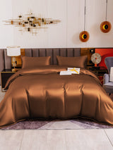 [Kaffee] SilkSilky-DE 19Momme Reine Seide Bedding Set 007