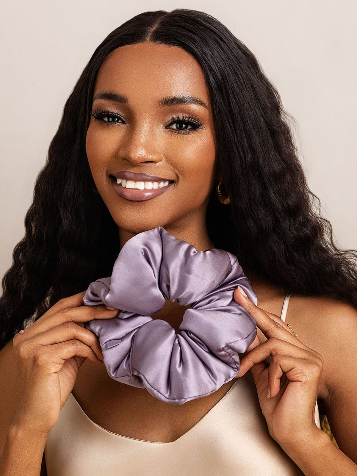 [Dunkelviolett] SilkSilky-DE Reine Seide Scrunchie 004