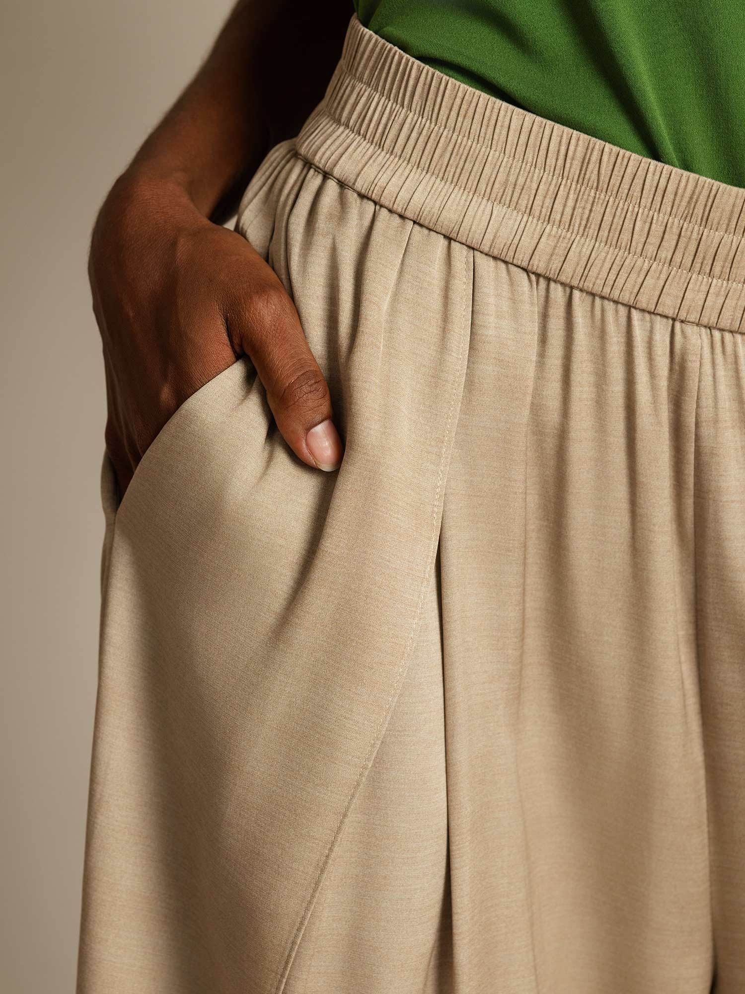 [Tan] SilkSilky-DE 19Momme Seide Womens Pants 004