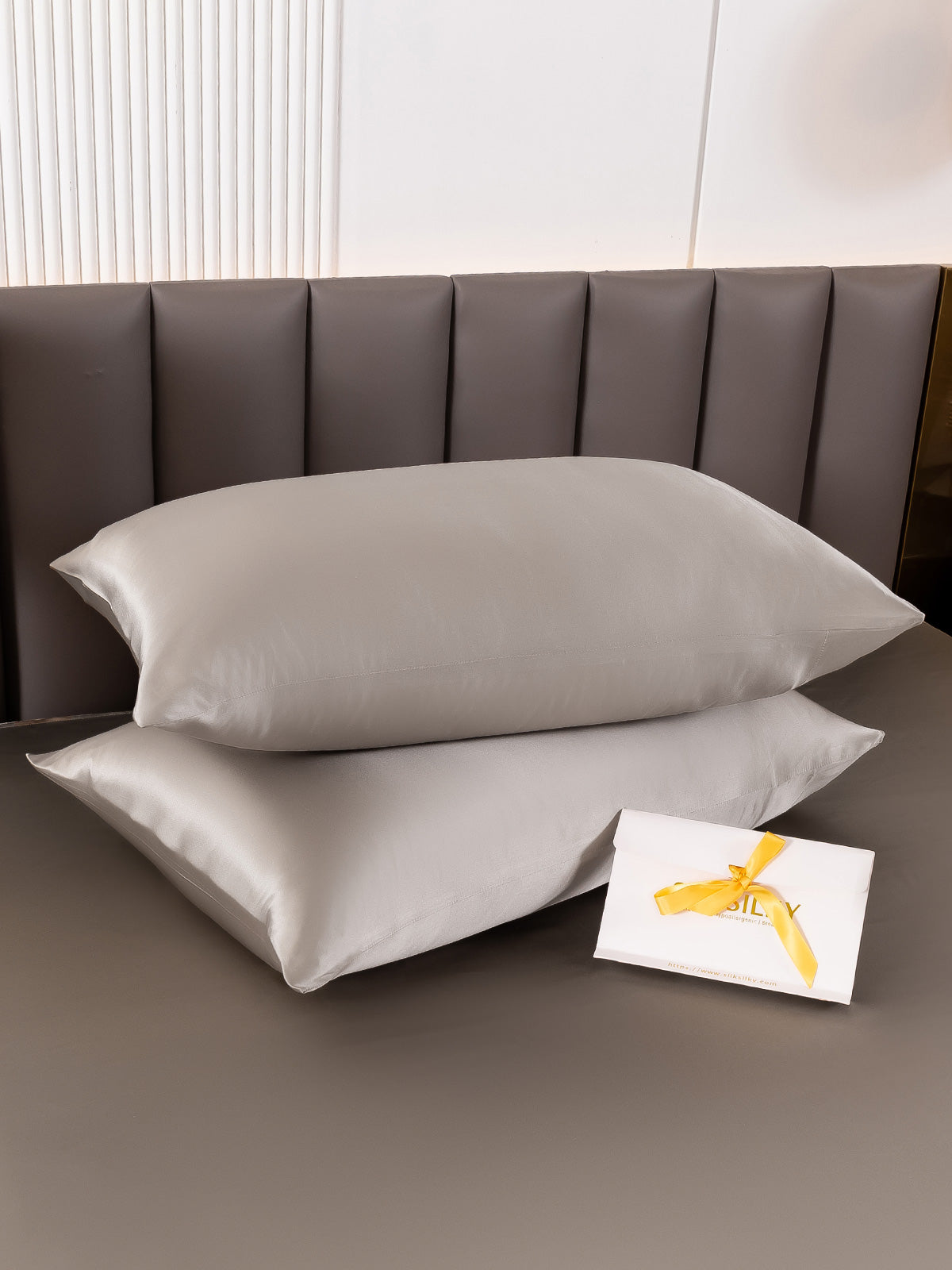 [Grau] SilkSilky-DE 22Momme Reine Seide Pillowcase 003