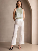 [Hellgrün] SilkSilky-DE Sleeveless Halter T-Shirt 007