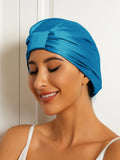 SilkSilky-DE Reine Seide Sleep Cap KönigBlau 002