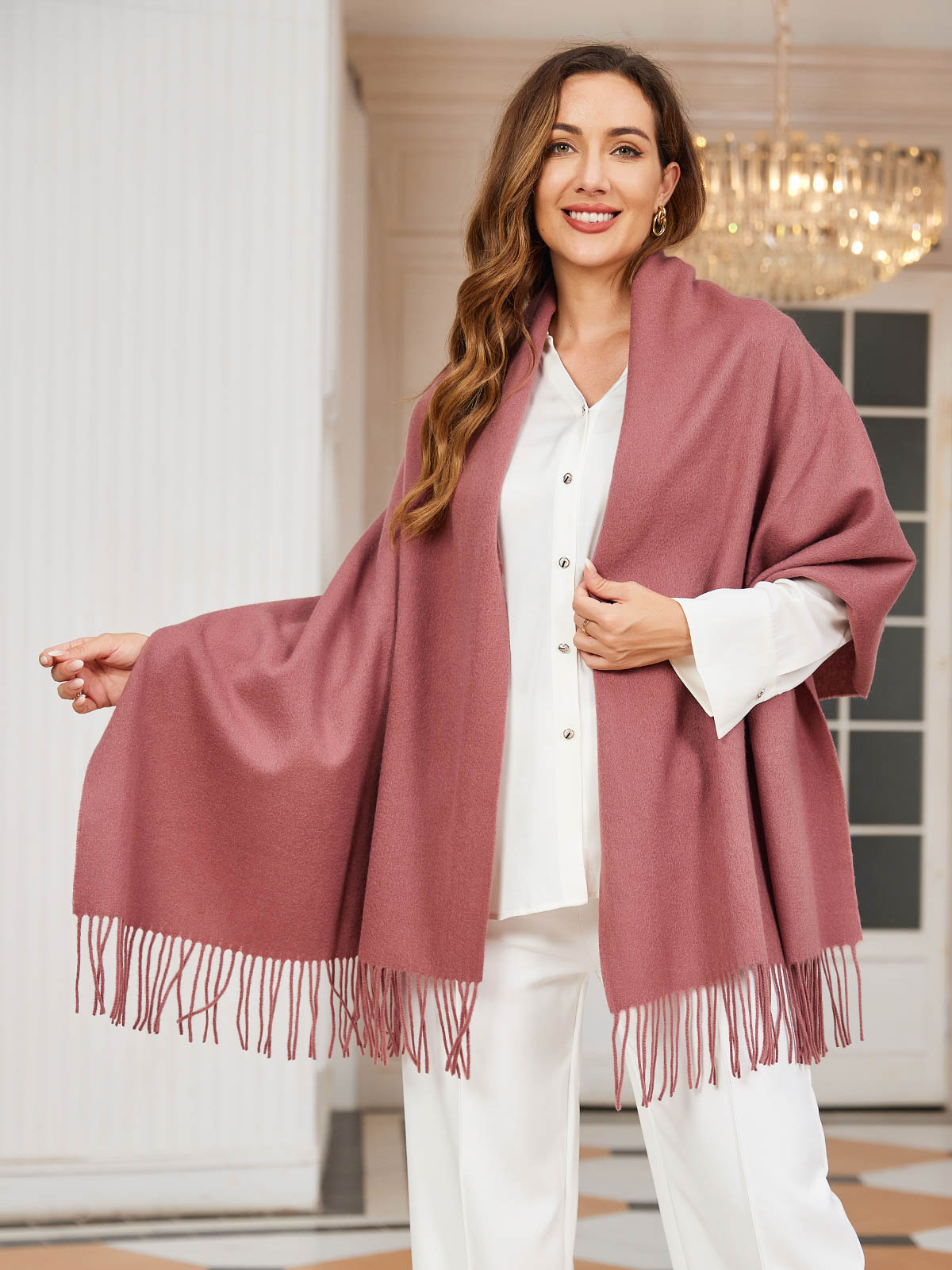 [Blasses Mauve] SilkSilky-DE Wolle Scarf 001
