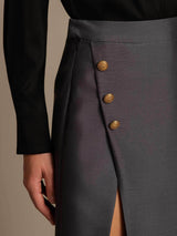 [Grau] SilkSilky-DE 32Momme Wolle Röcke 004