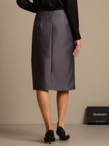 [Grau] SilkSilky-DE 32Momme Wolle Röcke 002
