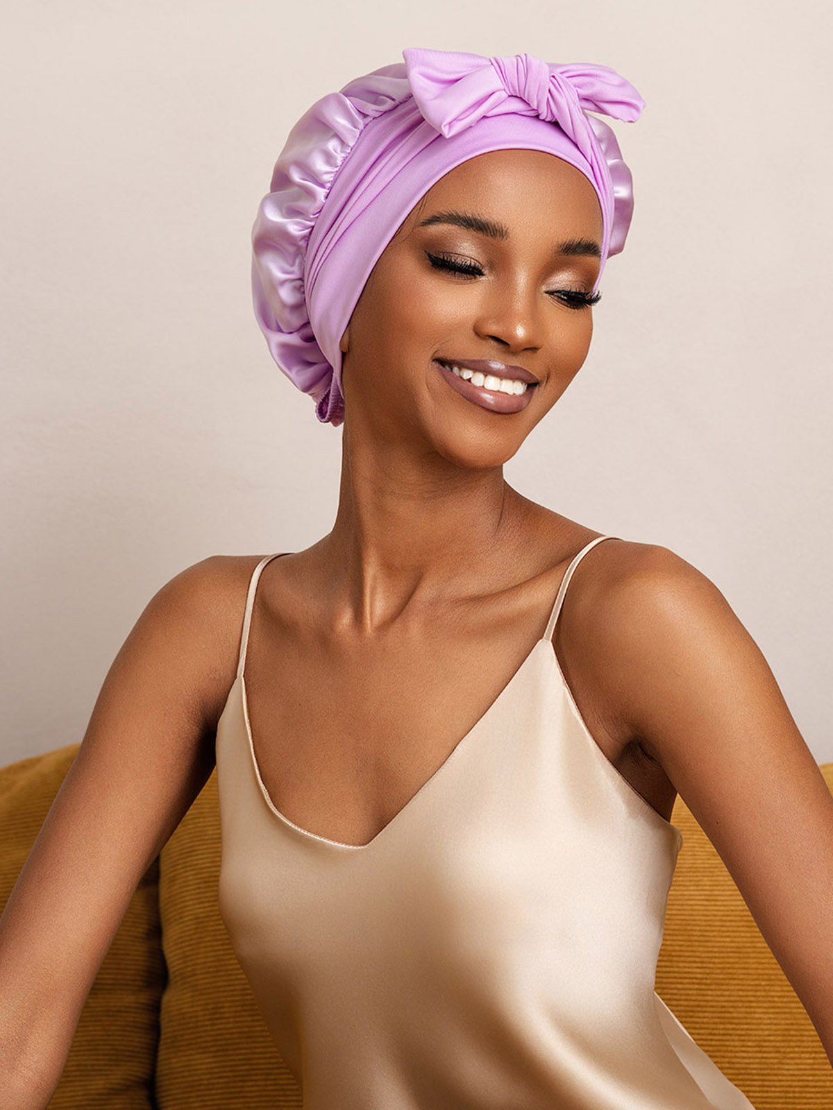 [Lavendel] SilkSilky-DE Reine Seide Sleep Cap 005
