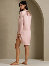 [Toskana] SilkSilky-DE Long Sleeve Lapel Collar Schlafhemd 002