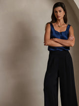 [Dunkelblau] SilkSilky-DE Sleeveless Cami Top 005