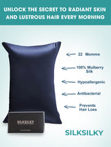 [Dunkelblau] SilkSilky-DE 22Momme Reine Seide Pillowcase 003