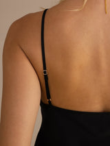 [Schwarz] SilkSilky-DE Sleeveless V Neck Cami Top 004