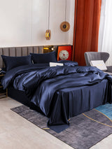 [Dunkelblau] SilkSilky-DE 19Momme Bettwäsche Sets 001