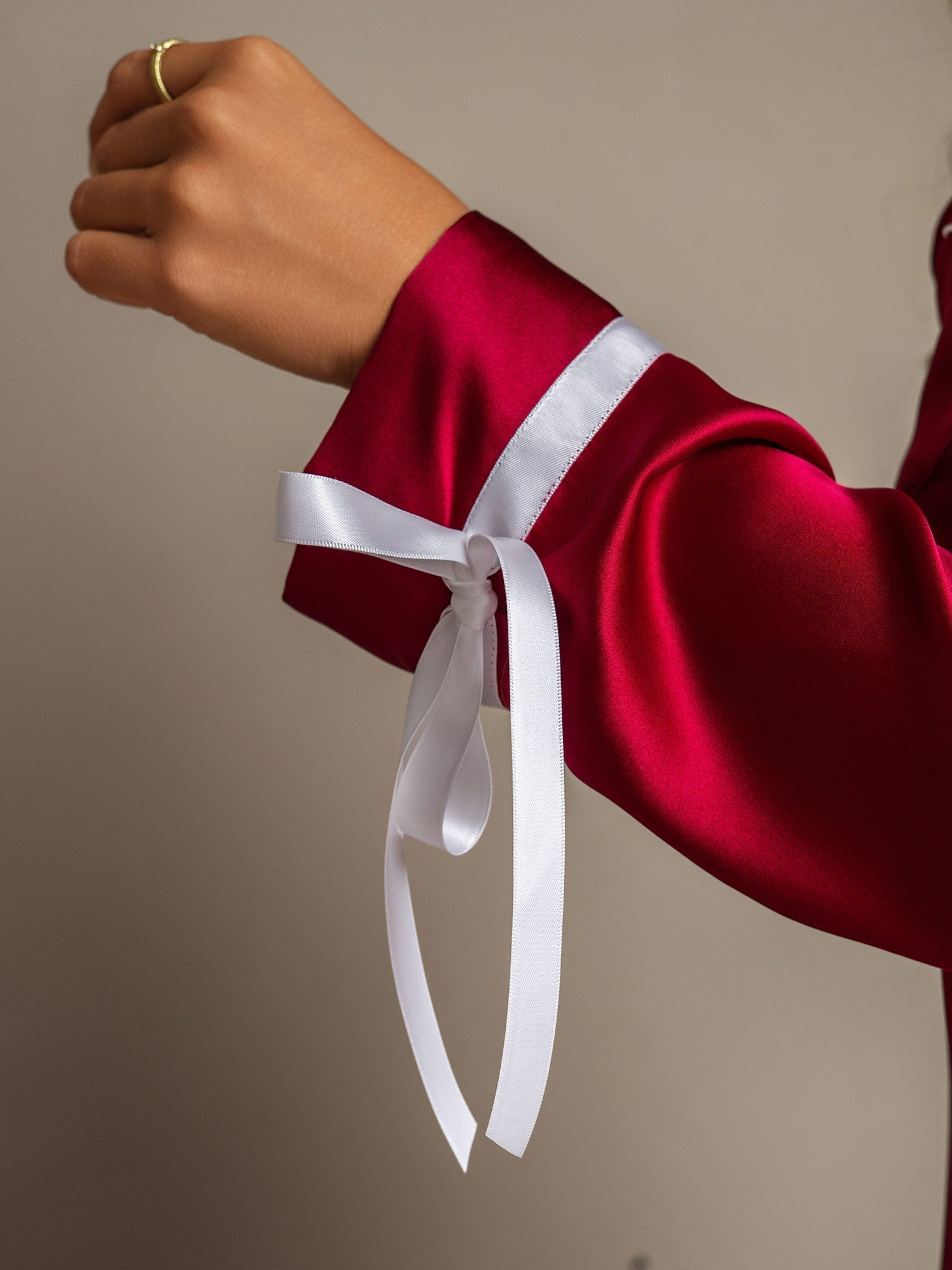 [Rotwein] SilkSilky-DE Reine Seide Womens Pajamas 005,