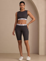 [Grau] SilkSilky-DE Sleeveless Crew Neck Women's Outfit Sets 004