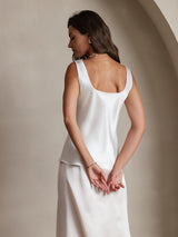 [Weiß] SilkSilky-DE Sleeveless Cami Top 002