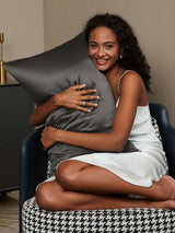 [Dunkelgrau] SilkSilky-DE 19Momme Reine Seide Pillowcase 002