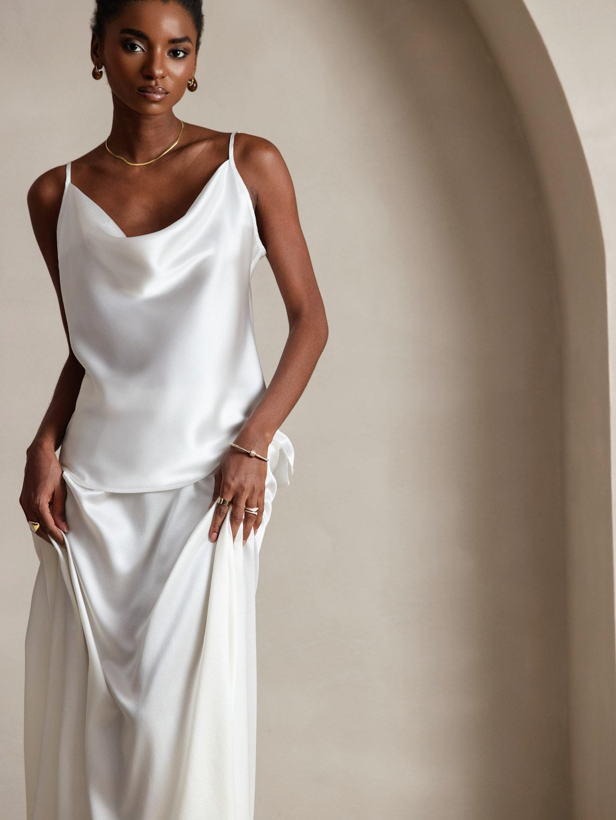 [Weiß] SilkSilky-DE 19Momme Seide Camisoles 003