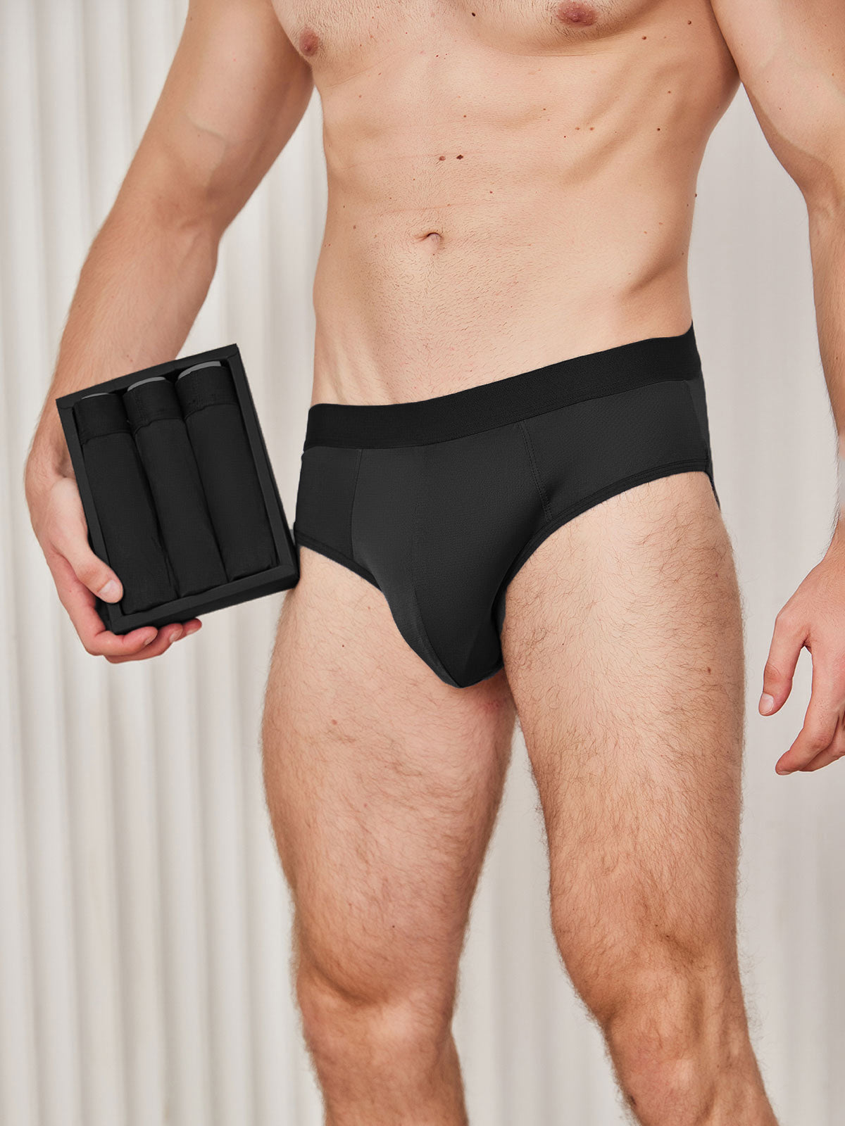 [Schwarz] SilkSilky-DE Reine Seide Mens Underwear 003