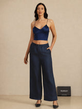 [Dunkelblau] SilkSilky-DE Spaghetti Strap V Neck Cami Top 006