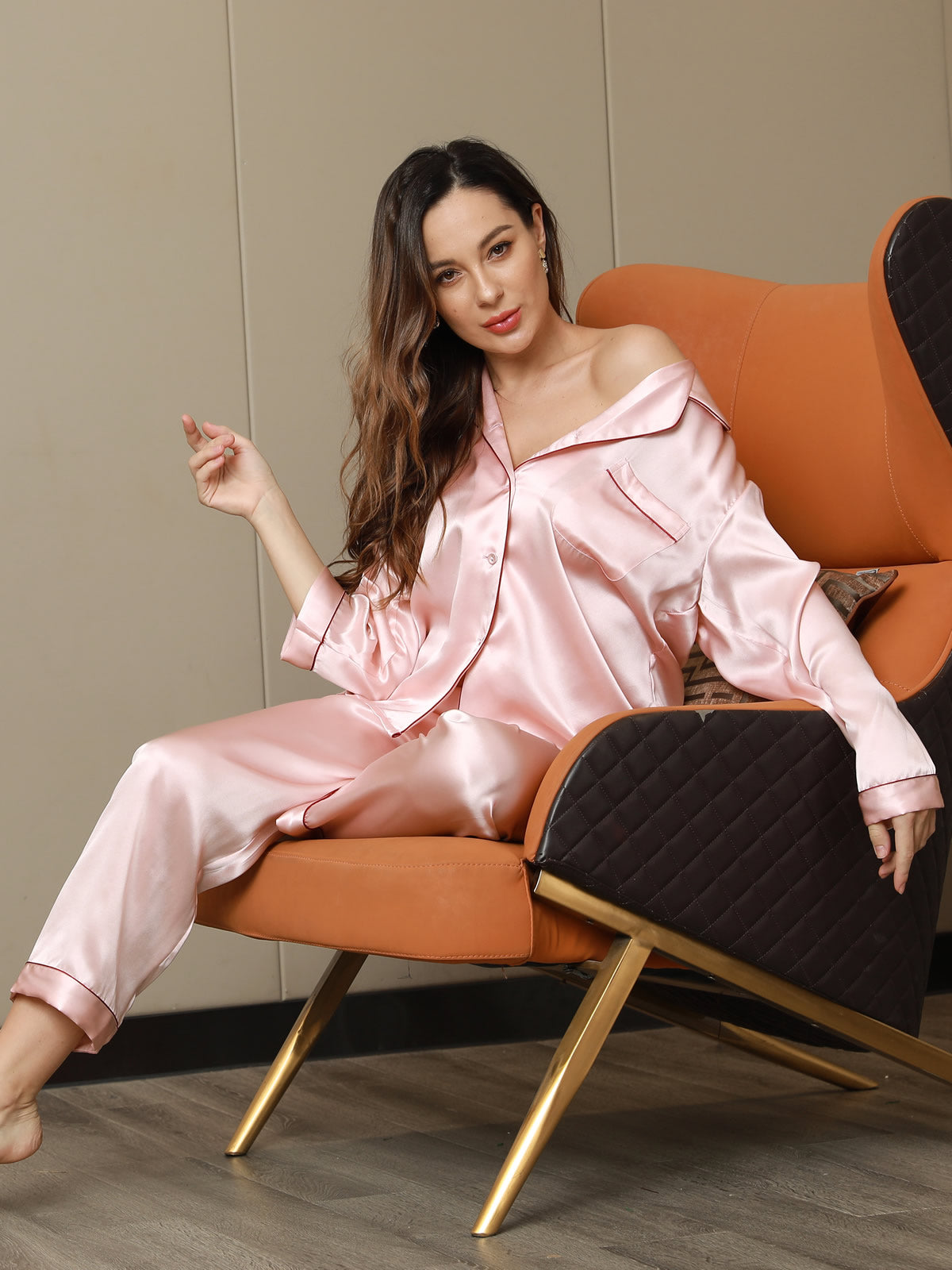 [Rosa] SilkSilky-DE Reine Seide Womens Pajamas 001