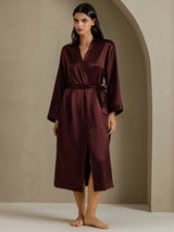 [Braun] SilkSilky-DE Long Sleeve Damen Morgenmantel 007