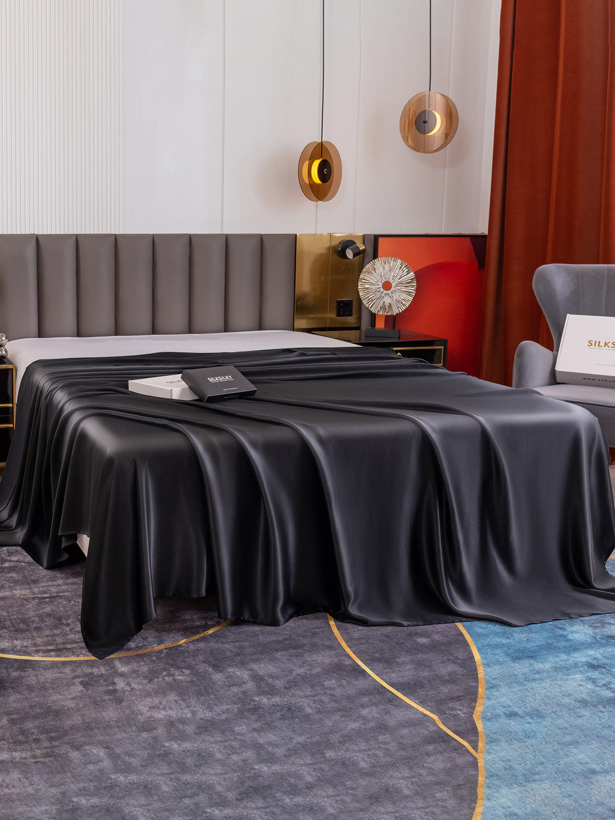 [Schwarz] SilkSilky-DE 19Momme Reine Seide Sheet 003