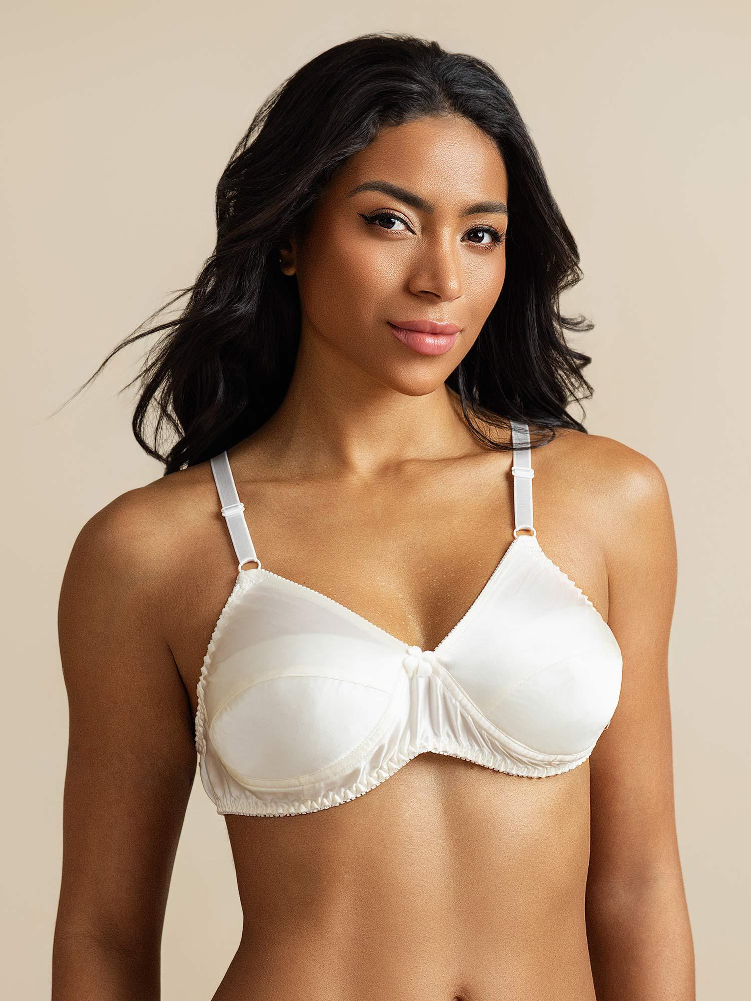 [Weiß] SilkSilky-DE Reine Seide Bra 001,