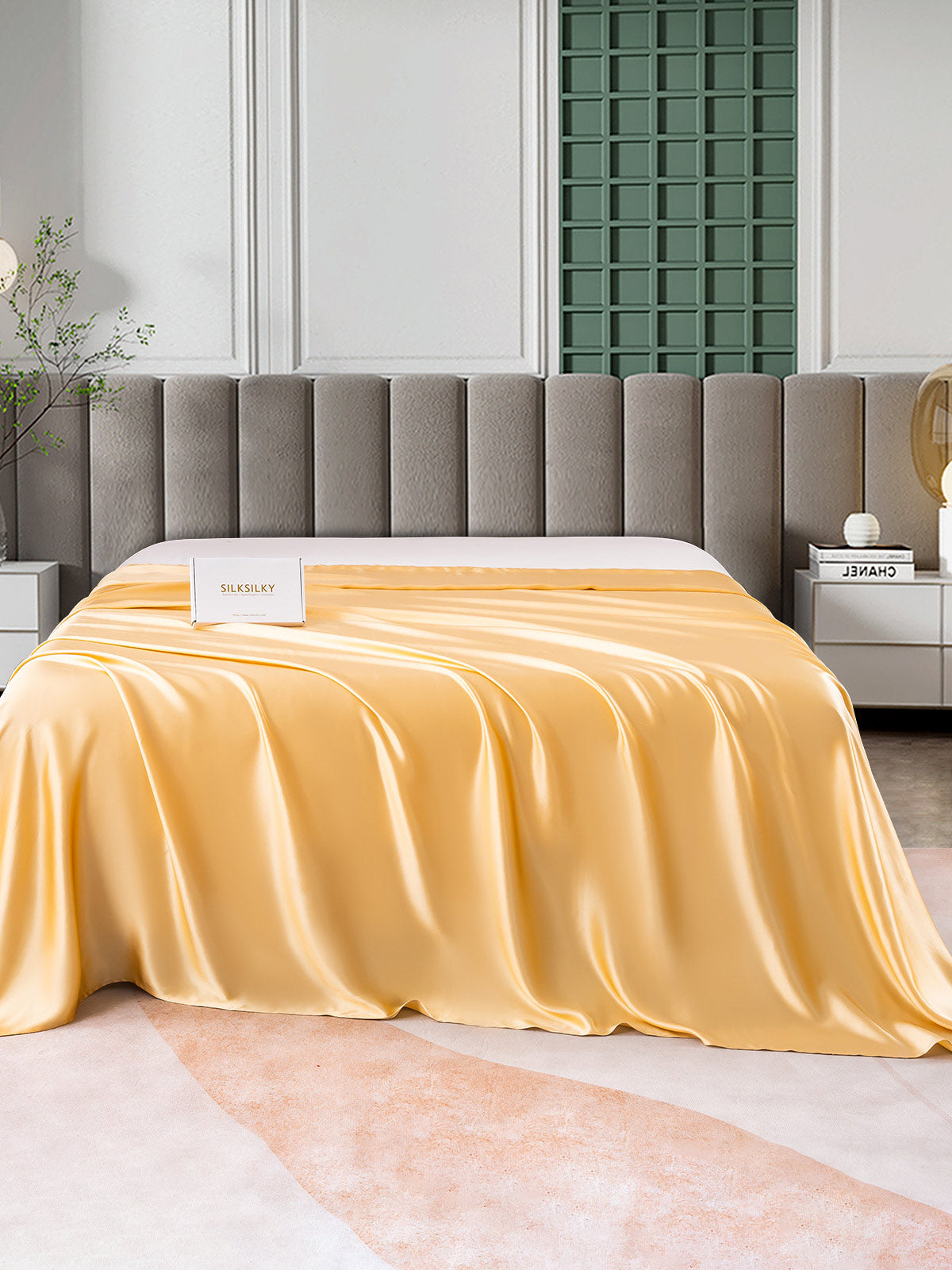 [Champagner] SilkSilky-DE 25Momme Reine Seide Sheet 001