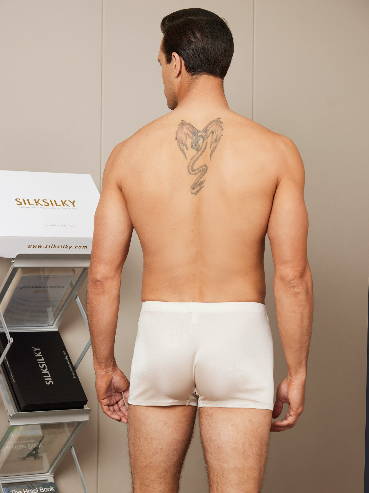 [Beige] SilkSilky  Silk Knitted Mens Underwear 002