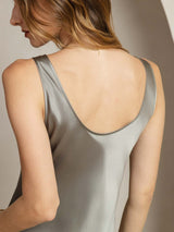 [Graugrün] SilkSilky-DE Sleeveless Kleider 005
