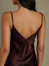 [Kaffee] SilkSilky-DE Sleeveless V Neck Nachthemden 005