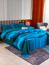 [König Blau] SilkSilky-DE 22Momme Bettwäsche Sets 002