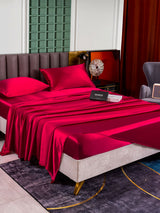[Rotwein] SilkSilky-DE 25Momme Bettwäsche Sets 005